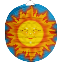 Lampion zon   22 cm   licht blauw   papier