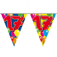 Leeftijd vlaggenlijn   17 jaar   10 meter   verjaardag versiering   vlaggetjes