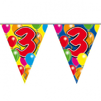 Leeftijd vlaggenlijn   3 jaar   10 meter   verjaardag versiering   vlaggetjes