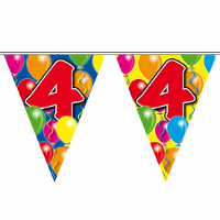 Leeftijd vlaggenlijn   4 jaar   10 meter   verjaardag versiering   vlaggetjes