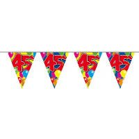 Leeftijd vlaggenlijn 45 jaar verjaardag   10 meter   plastic   feestartikelen/versiering