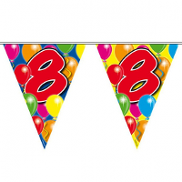 Leeftijd vlaggenlijn   8 jaar   10 meter   verjaardag versiering   vlaggetjes