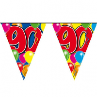 Leeftijd vlaggenlijn   90 jaar   10 meter   verjaardag versiering   vlaggetjes