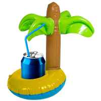Opblaasbare drankhouder palmboom   22 cm   blikjeshouder   zwembad   hawaii
