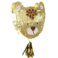 Pinata Luipaard   goud   papier   48 x 50 cm   feestartikelen verjaardag