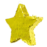 Folat ster pinata   goudkleurig   papier mache   45 cm   verjaardag   feestartikelen