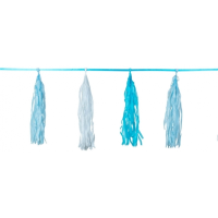 Folat Tassel Slinger   lichtblauw   300 cm   met kwastjes   versiering