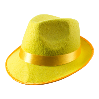 Folat Trilby hoed   neon geel   voor volwassenen   carnaval   verkleden