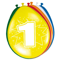 Folat Verjaardag Leeftijd Ballonnen 1 Jaar   8 Stuks   Multi   30 cm   Feestartikelen/versieringen