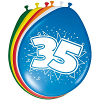 Folat Verjaardag leeftijd ballonnen   35 jaar   8x stuks   mix kleuren   feestartikelen/versiering