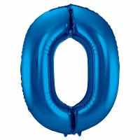Folat Verjaardag Leeftijd folieballon   0 jaar   blauw   86 cm   cijferballon groot