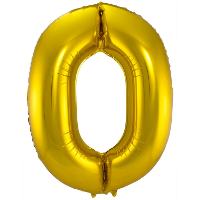 Folat Verjaardag Leeftijd folieballon   0 jaar   goud   86 cm   cijferballon groot