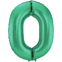 Folat Verjaardag Leeftijd folieballon   0 jaar   groen   86 cm   cijferballon groot