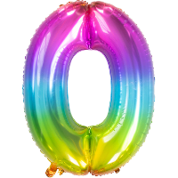 Folat Verjaardag Leeftijd folieballon   0 jaar   multi kleur   86 cm   cijferballon groot