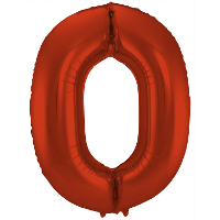 Folat Verjaardag Leeftijd folieballon   0 jaar   rood   86 cm   cijferballon groot