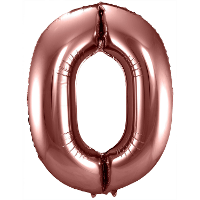 Folat Verjaardag Leeftijd folieballon   0 jaar   rose goud   86 cm   cijferballon groot
