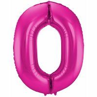 Folat Verjaardag Leeftijd folieballon   0 jaar   roze   86 cm   cijferballon groot
