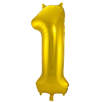 Folat Verjaardag Leeftijd folieballon   1 jaar   goud   86 cm   cijferballon groot