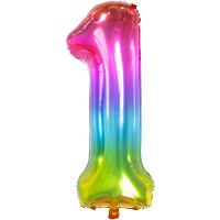 Folat Verjaardag Leeftijd folieballon   1 jaar   multi kleur   86 cm   cijferballon groot