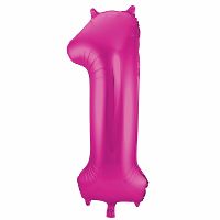 Folat Verjaardag Leeftijd folieballon   1 jaar   roze   86 cm   cijferballon groot