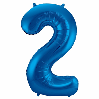 Folat Verjaardag Leeftijd folieballon   2 jaar   blauw   86 cm   cijferballon groot