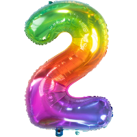 Folat Verjaardag Leeftijd folieballon   2 jaar   multi kleur   86 cm   cijferballon groot