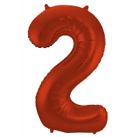 Folat Verjaardag Leeftijd folieballon   2 jaar   rood   86 cm   cijferballon groot