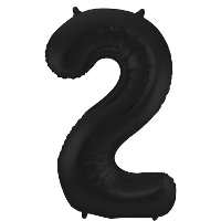 Folat Verjaardag Leeftijd folieballon   2 jaar   zwart   86 cm   cijferballon groot
