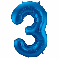 Folat Verjaardag Leeftijd folieballon   3 jaar   blauw   86 cm   cijferballon groot