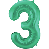 Folat Verjaardag Leeftijd folieballon   3 jaar   groen   86 cm   cijferballon groot