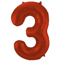 Folat Verjaardag Leeftijd folieballon   3 jaar   rood   86 cm   cijferballon groot