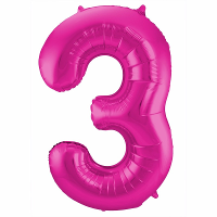 Folat Verjaardag Leeftijd folieballon   3 jaar   roze   86 cm   cijferballon groot