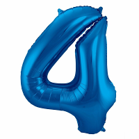 Folat Verjaardag Leeftijd folieballon   4 jaar   blauw   86 cm   cijferballon groot