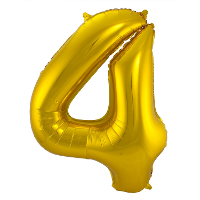 Folat Verjaardag Leeftijd folieballon   4 jaar   goud   86 cm   cijferballon groot