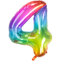 Folat Verjaardag Leeftijd folieballon   4 jaar   multi kleur   86 cm   cijferballon groot