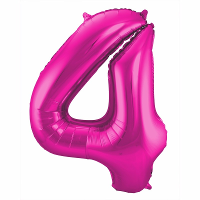 Folat Verjaardag Leeftijd folieballon   4 jaar   roze   86 cm   cijferballon groot