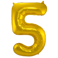 Folat Verjaardag Leeftijd folieballon   5 jaar   goud   86 cm   cijferballon groot