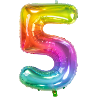 Folat Verjaardag Leeftijd folieballon   5 jaar   multi kleur   86 cm   cijferballon groot