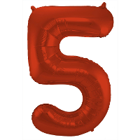 Folat Verjaardag Leeftijd folieballon   5 jaar   rood   86 cm   cijferballon groot