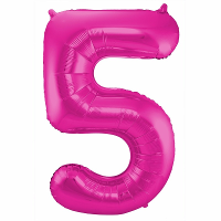 Folat Verjaardag Leeftijd folieballon   5 jaar   roze   86 cm   cijferballon groot