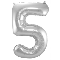 Folat Verjaardag Leeftijd folieballon   5 jaar   zilver   86 cm   cijferballon groot