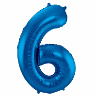 Folat Verjaardag Leeftijd folieballon   6 jaar   blauw   86 cm   cijferballon groot