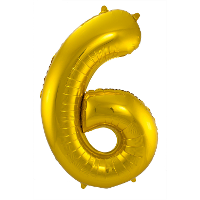 Folat Verjaardag Leeftijd folieballon   6 jaar   goud   86 cm   cijferballon groot