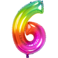 Folat Verjaardag Leeftijd folieballon   6 jaar   multi kleur   86 cm   cijferballon groot