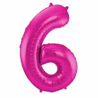 Folat Verjaardag Leeftijd folieballon   6 jaar   roze   86 cm   cijferballon groot