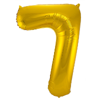 Folat Verjaardag Leeftijd folieballon   7 jaar   goud   86 cm   cijferballon groot