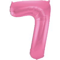 Folat Verjaardag Leeftijd folieballon   7 jaar   roze   86 cm   cijferballon groot