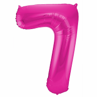 Folat Verjaardag Leeftijd folieballon   7 jaar   roze   87 cm   cijferballon groot