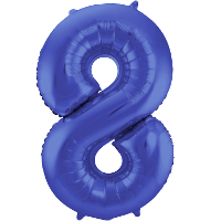 Folat Verjaardag Leeftijd folieballon   8 jaar   blauw   86 cm   cijferballon groot