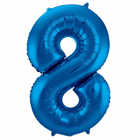 Folat Verjaardag Leeftijd folieballon   8 jaar   blauw   88 cm   cijferballon groot